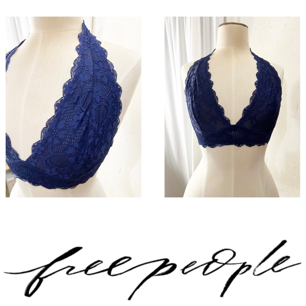 Free People Intimates Bralette Navy Blue in Color SP